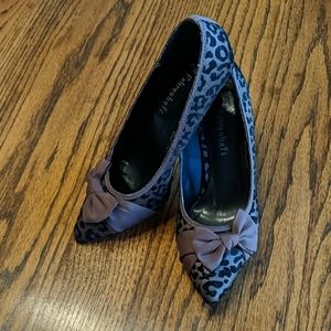 Bronze & Black Leopard Heels w/ Bow 6.5